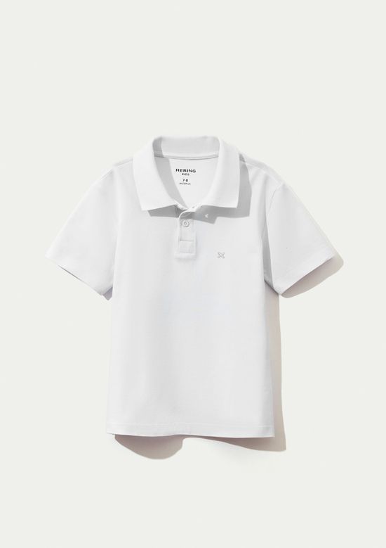 Foto do produto: Camisa Polo Infantil Menino Manga Curta Em Piquet - Branco