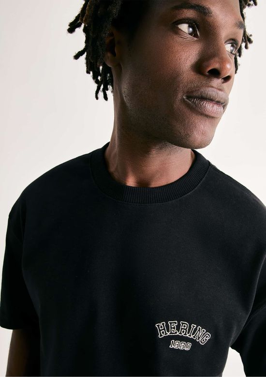 Foto do produto: Camiseta Unissex Relaxed Manga Curta Com Bordado - Preto