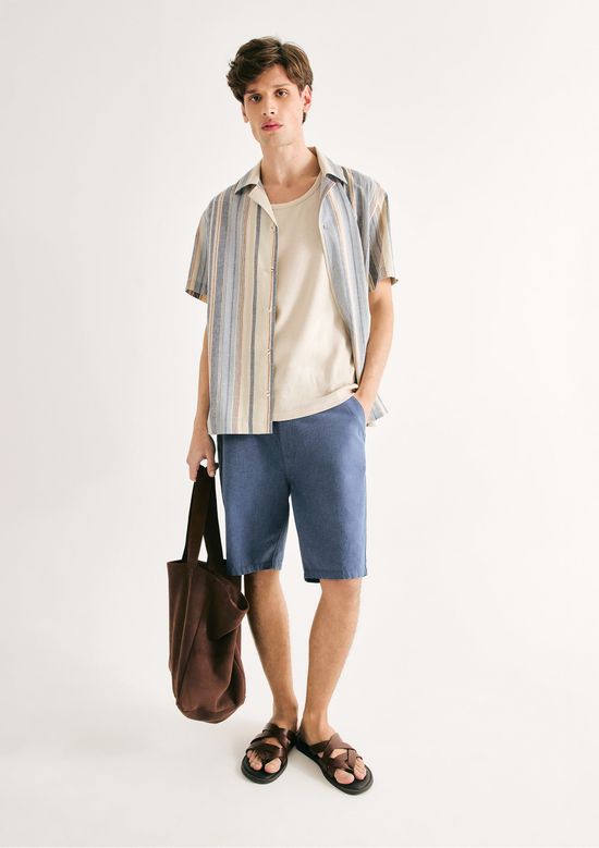 Foto do produto: Bermuda Em Sarja Masculina Chino - Azul