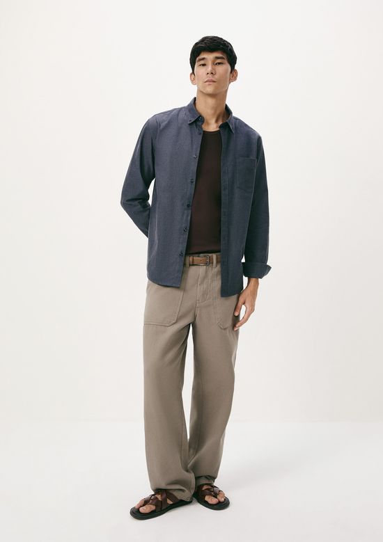 Foto do produto: Camisa Masculina Manga Longa Fio Tinto - Azul
