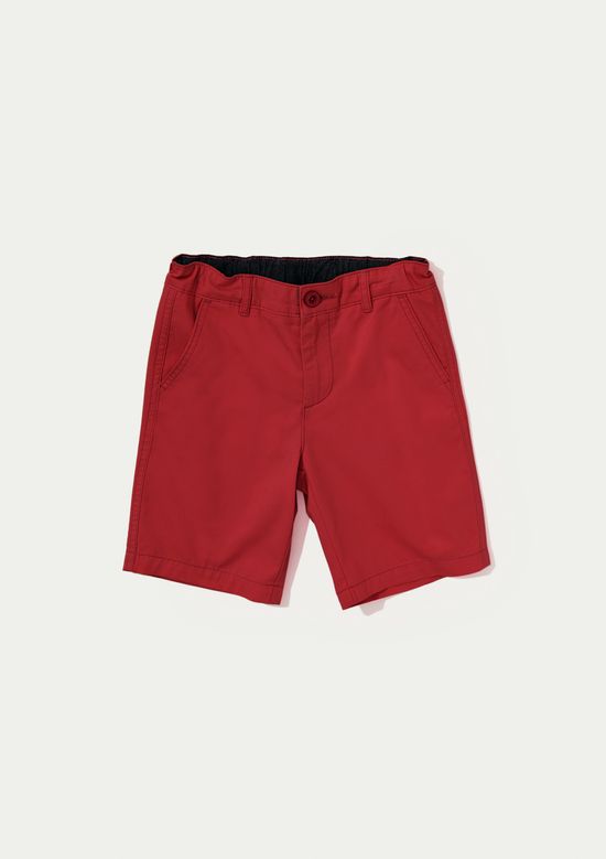 Foto do produto: Bermuda Básica Infantil Menino Em Sarja - Vermelho