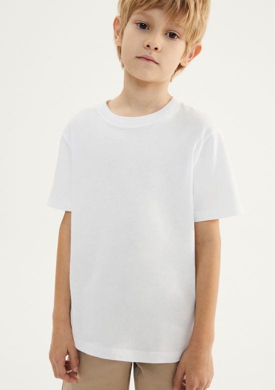 Foto do produto: Camiseta Básica Infantil Menino Manga Curta Slim - Branco