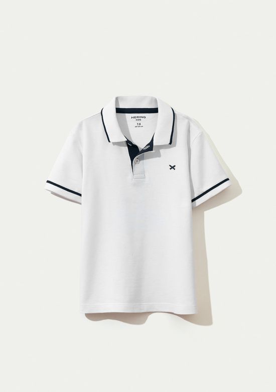 Foto do produto: Camisa Polo Básica Menino De Algodão Com Bordado - Branco