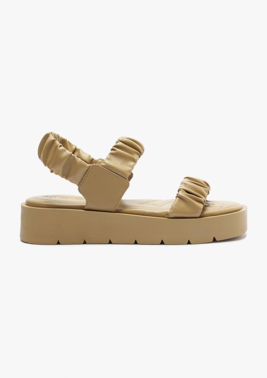 Foto do produto: Sandália Flatform Tratorada Tiras Scrunchie - Caqui