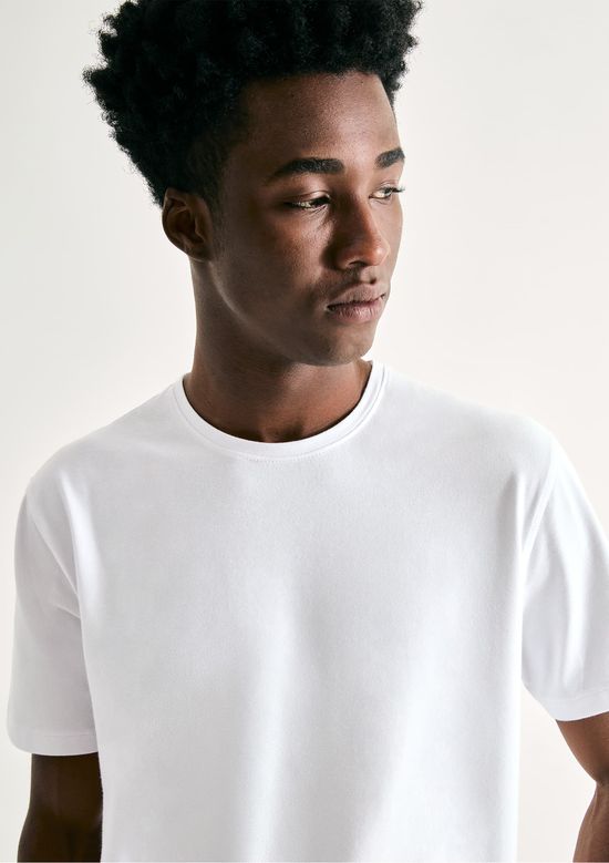 Foto do produto: Camiseta Básica Masculina Manga Curta Slim - Branco