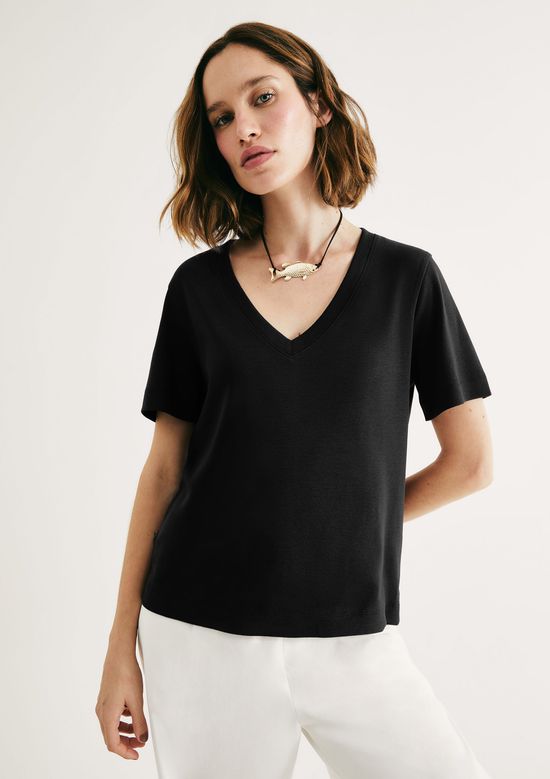 Foto do produto: Blusa Feminina Decote V - Preto