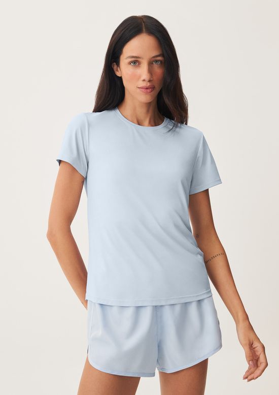 Foto do produto: Camiseta Esportiva Básica Feminina Proteção UV - Azul