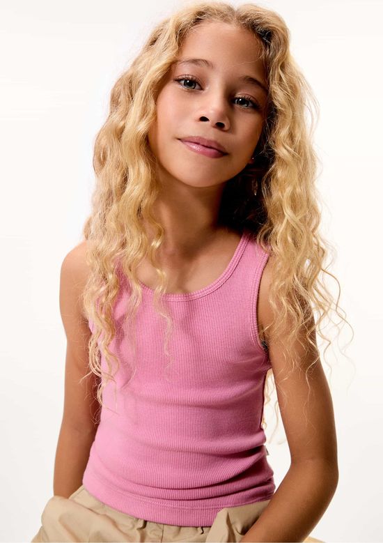 Foto do produto: Regata Básica Infantil Menina Em Ribana - Rosa