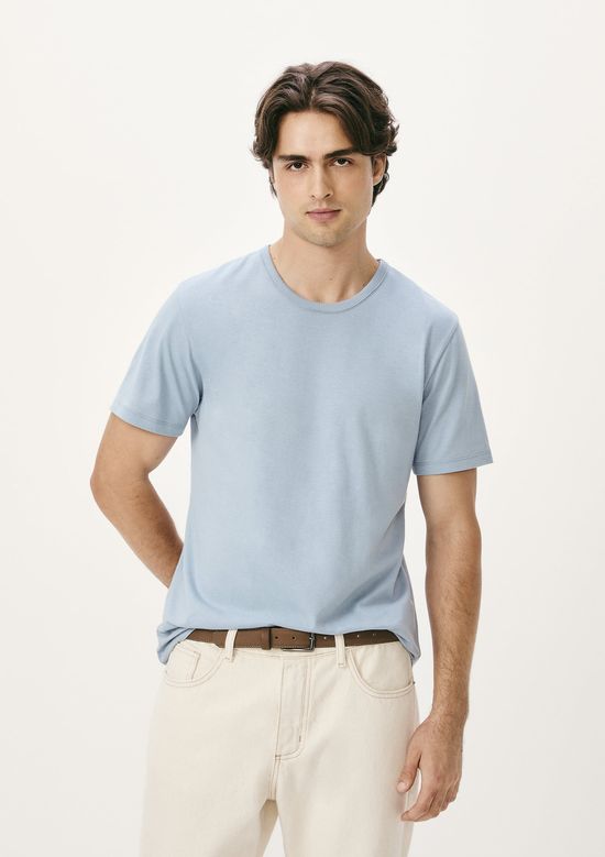 Foto do produto: Camiseta Básica Masculina Manga Curta Slim - Azul