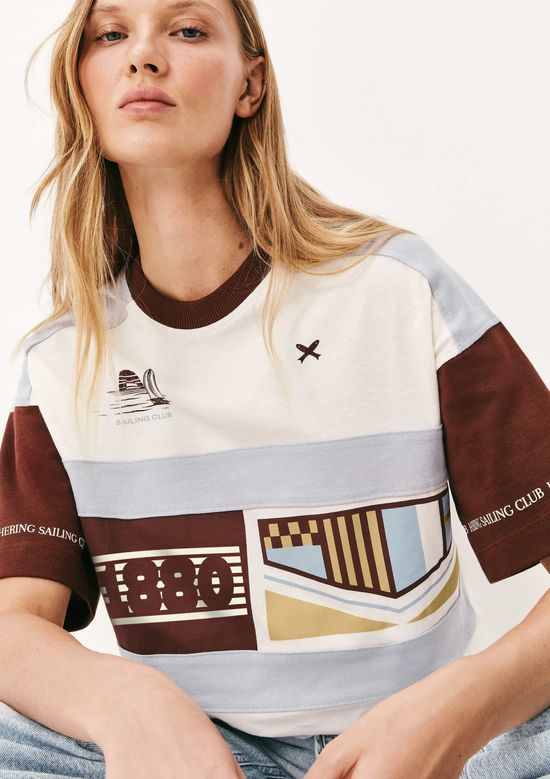 Foto do produto: Camiseta Feminina Oversized Estampada - Creme