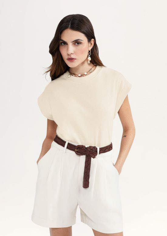 Foto do produto: Regata Muscle Feminina Em Ribana - Creme