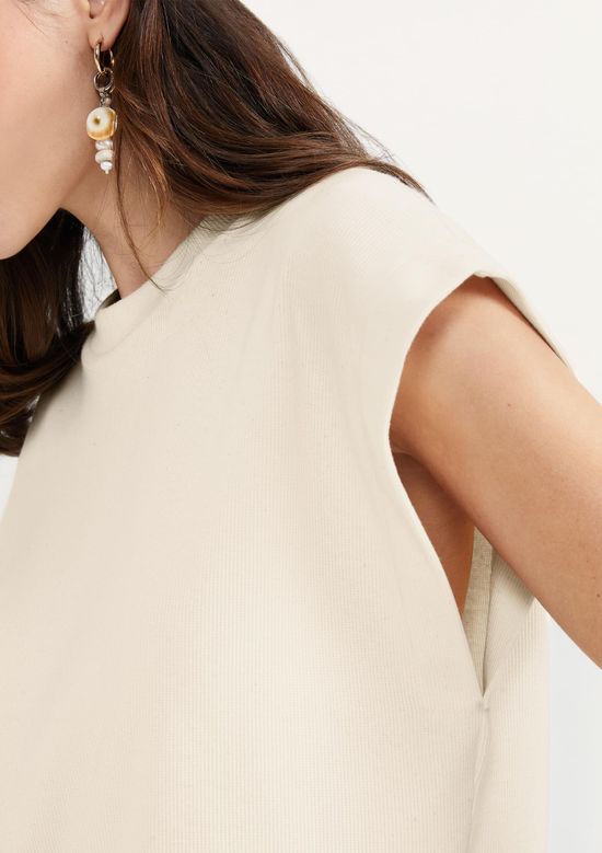 Foto do produto: Regata Muscle Feminina Em Ribana - Creme