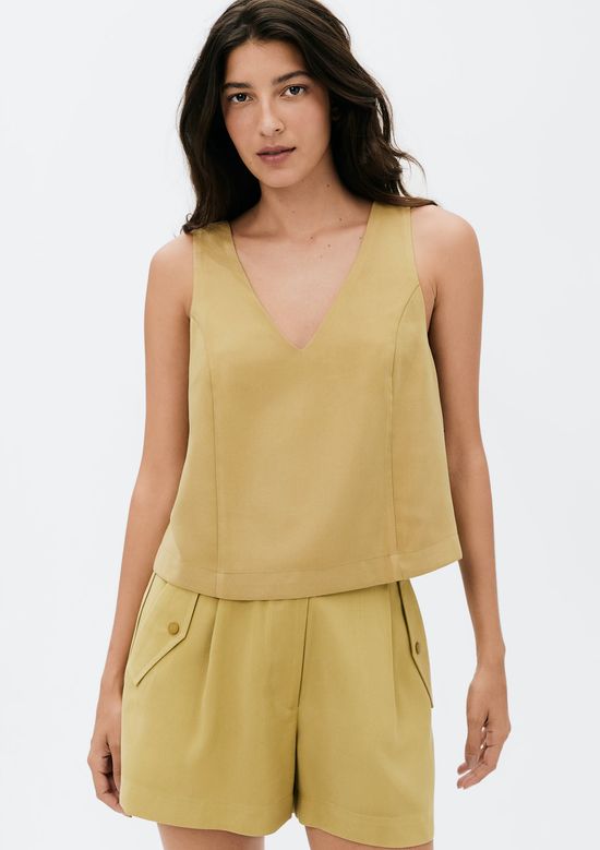 Foto do produto: Regata Feminina Decote V Em Viscose - Caqui