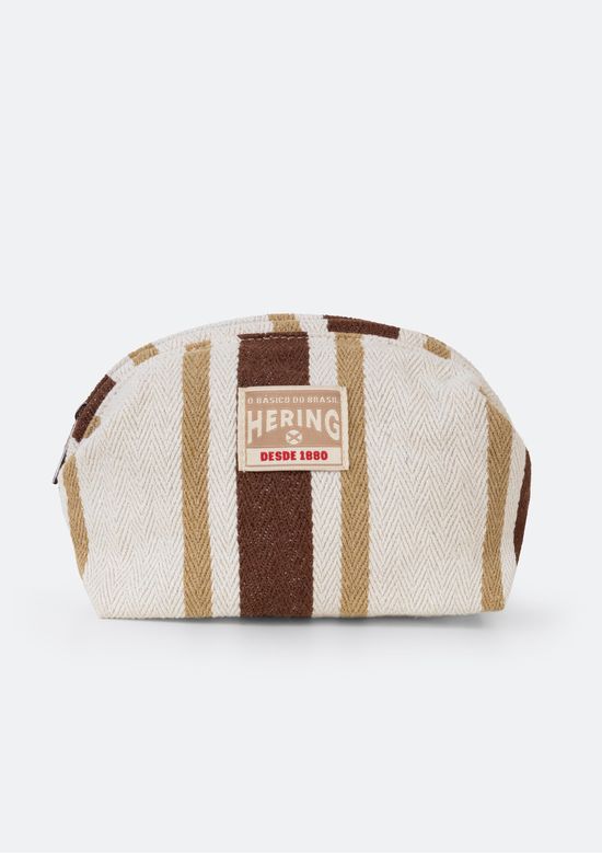 Foto do produto: Necessaire Feminina Em Tecido Rústico E Fio Tinto - Marrom