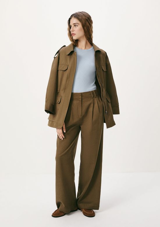 Foto do produto: Blusa Feminina Manga Curta Canelada Em Tricô - Azul