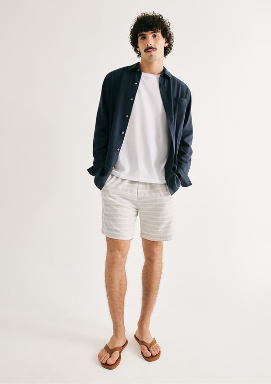 Foto do produto: Bermuda Masculina Jogger Rústica Listrada - Azul