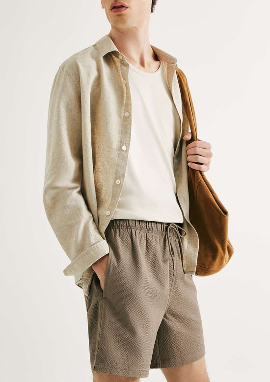 Foto do produto: Shorts De Banho Masculino Texturizado - Marrom