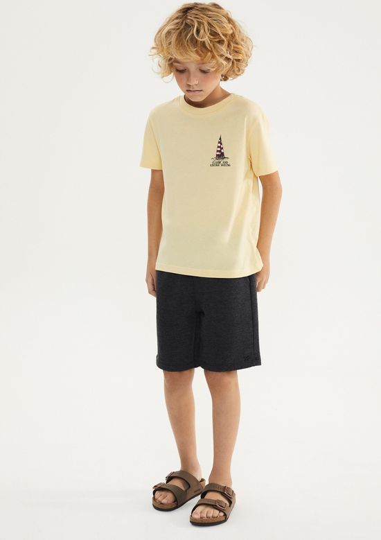 Foto do produto: Bermuda Básica Infantil Menino Em Moletom - Cinza