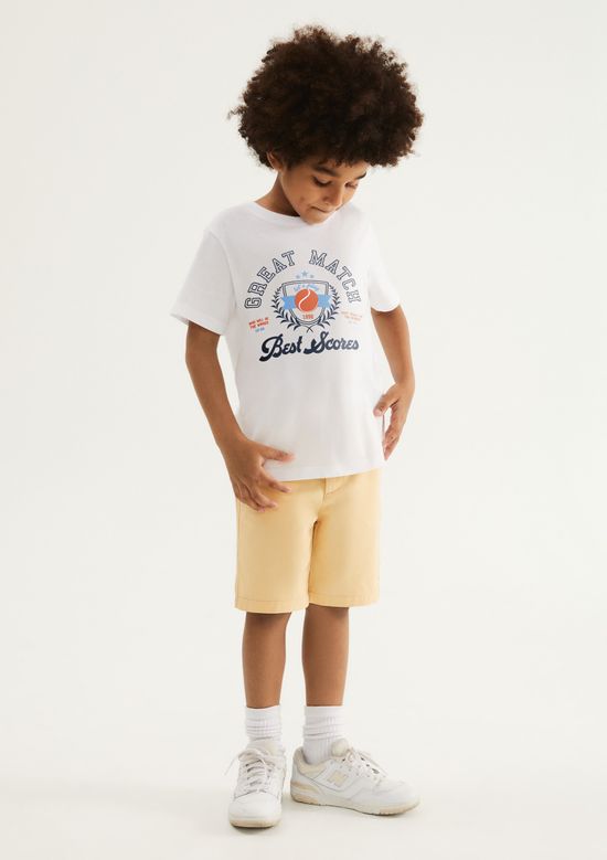 Foto do produto: Bermuda Básica Infantil Menino Chino - Amarelo