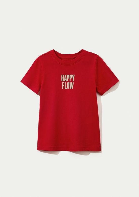 Foto do produto: Blusa Infantil Menina Manga Curta Com Estampa - Vermelho