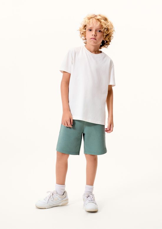 Foto do produto: Bermuda Básica Infantil Menino Em Moletom - Verde