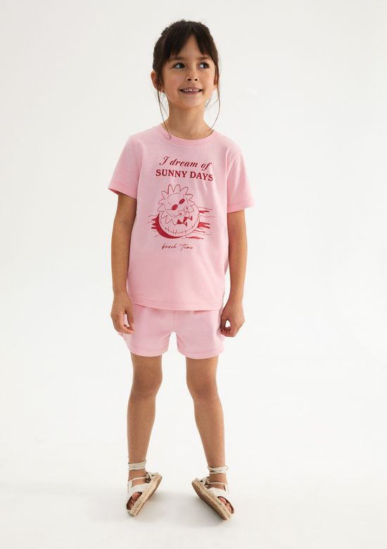 Foto do produto: Shorts Básico Infantil Menina Clochard Em Moletom - Rosa