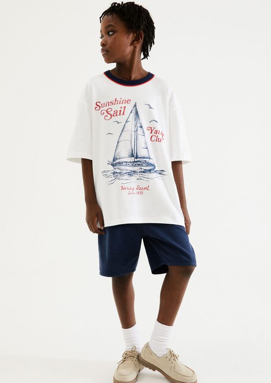 Foto do produto: Shorts Infantil Menino Em Sarja - Azul