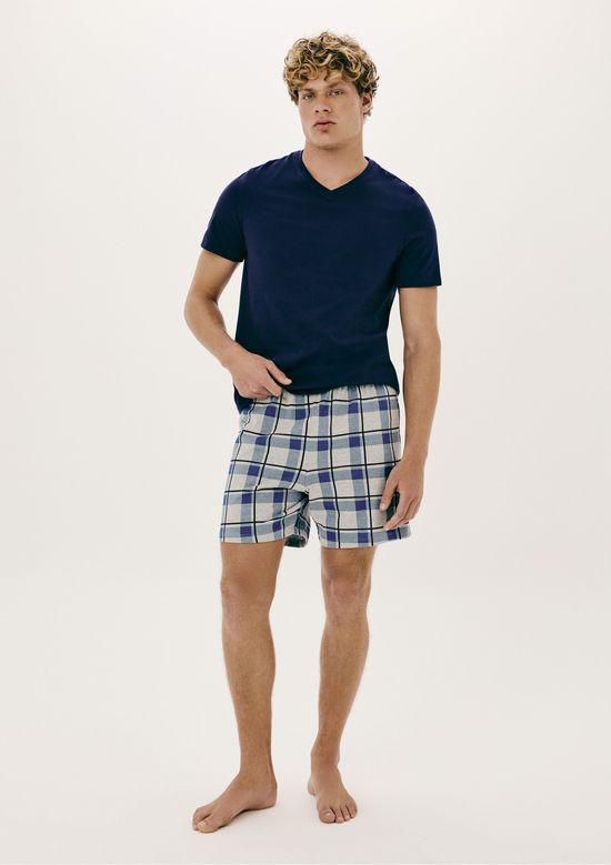 Foto do produto: Pijama Curto Masculino Com Samba Canção - Azul