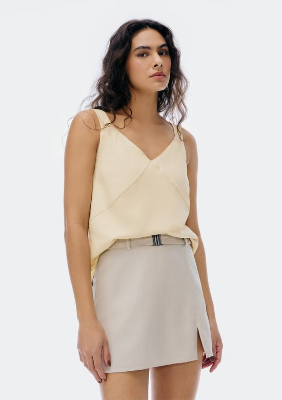 Foto do produto: Regata Feminina Decote V - Creme