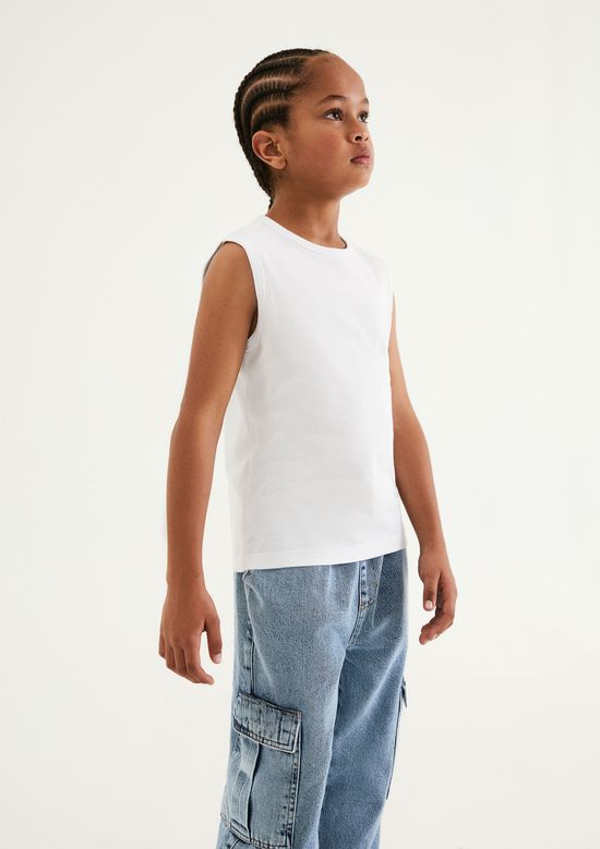 Foto do produto: Regata Básica Infantil Menino Regular - Branco