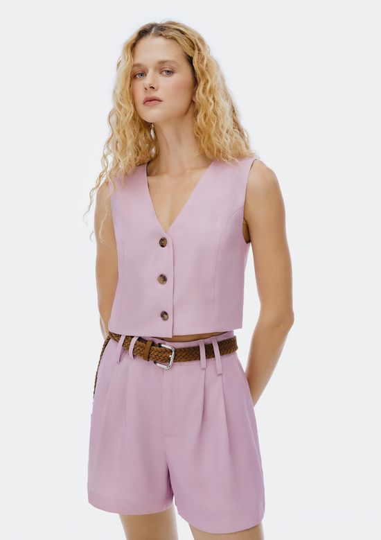 Foto do produto: Colete Feminino Cropped Em Viscose - Lilás