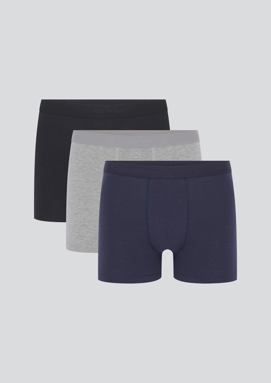 Foto do produto: Kit 3 Cuecas Boxer Em Malha - Multicolorido