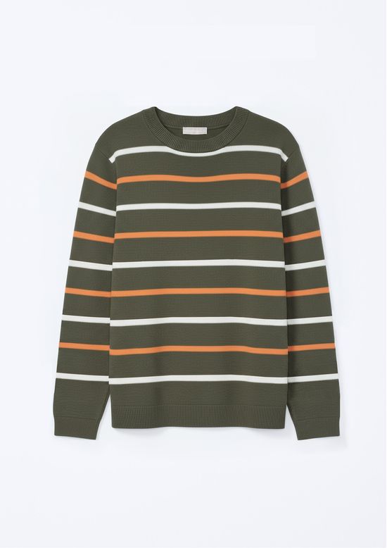 Foto do produto: Suéter De Tricô Infantil Menino Listrado - Creme