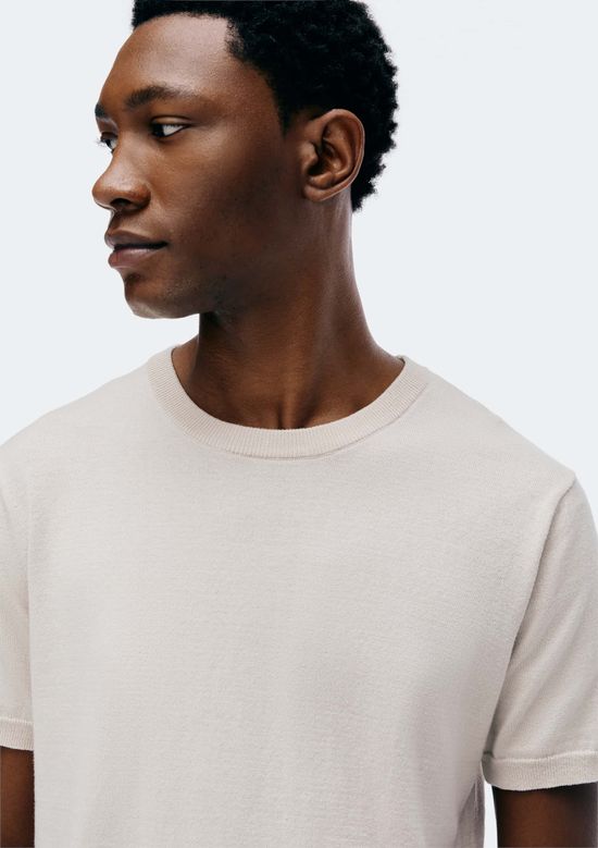 Foto do produto: Camiseta Masculina Manga Curta Em Tricô - Bege