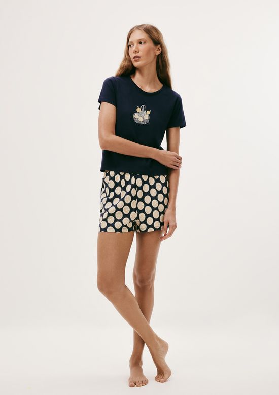 Foto do produto: Pijama Curto Feminino Com Estampa - Azul