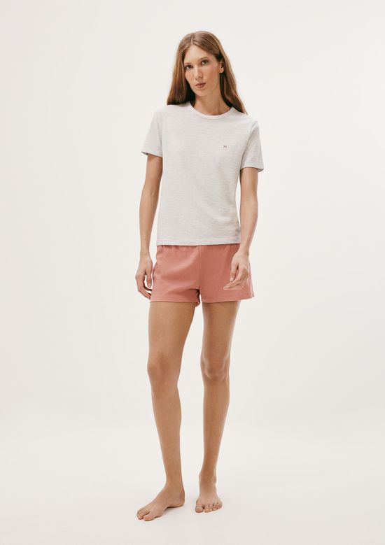Foto do produto: Pijama Curto Feminino Com Bordado - Cinza