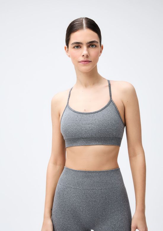 Foto do produto: Top Esportivo Rajado Alças Finas - Cinza