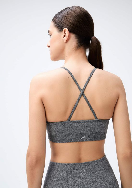 Foto do produto: Top Esportivo Rajado Alças Finas - Cinza