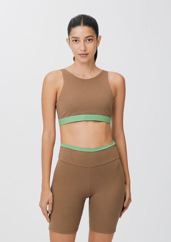 Foto do produto: Top Esportivo Com Fio Lycra® - Marrom