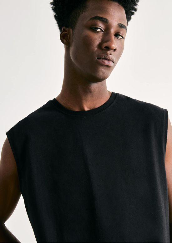 Foto do produto: Regata Masculina Comfort Alças Largas Super Cotton - Preto