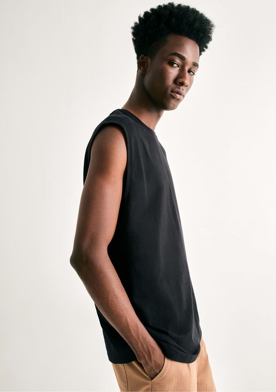 Foto do produto: Regata Masculina Comfort Alças Largas Super Cotton - Preto