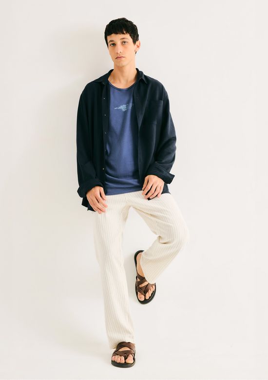 Foto do produto: Regata Básica Masculina Slim Em Malha - Azul