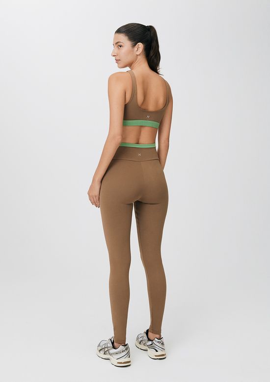 Foto do produto: Calça Legging Esportiva Feminina Cintura Alta Com Fio Lycra® - Marrom