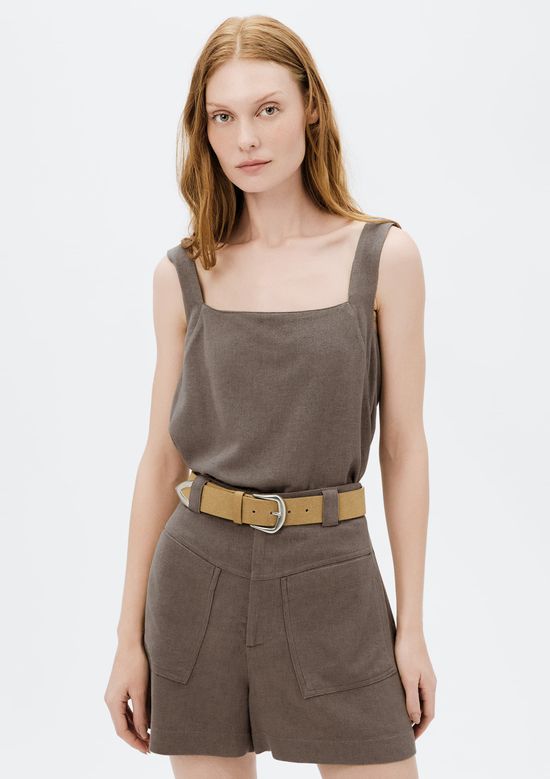 Foto do produto: Regata Feminina Em Viscolinho - Marrom