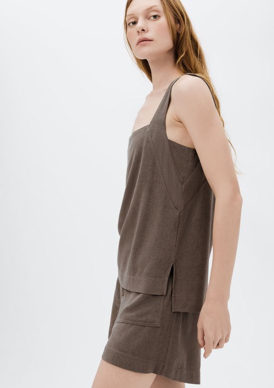 Foto do produto: Regata Feminina Em Viscolinho - Marrom