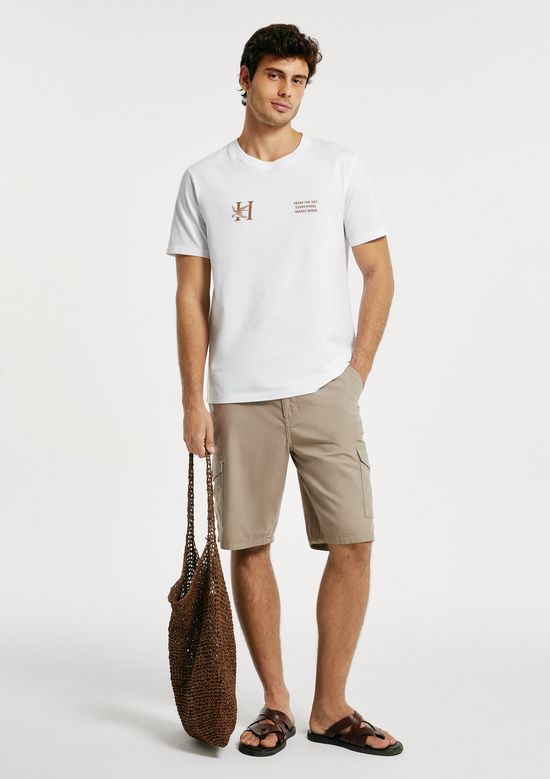 Foto do produto: Camiseta Masculina Algodão Peruano Estampada - Branco