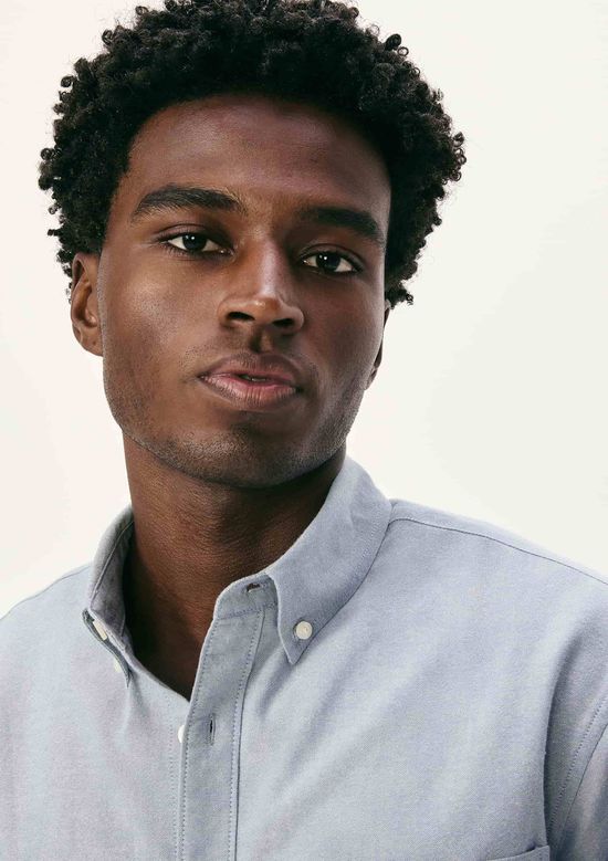 Foto do produto: Camisa Masculina Manga Longa Fio Tinto - Azul