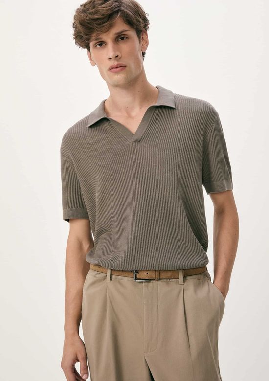 Foto do produto: Camisa Polo Masculina Decote V Em Tricô - Verde