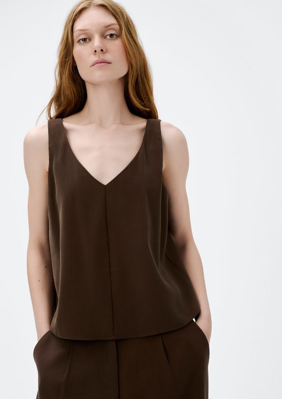 Foto do produto: Regata Feminina Decote V Peachtouch - Marrom