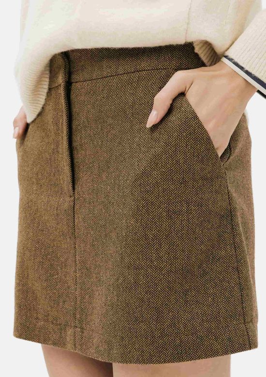 Foto do produto: Saia Curta Fio Tinto Com Lã - Marrom